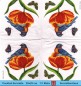 Preview: Blüte und Vogel - Schwalbe und Schmetterling in Tulpe - 1 Cocktail Serviette